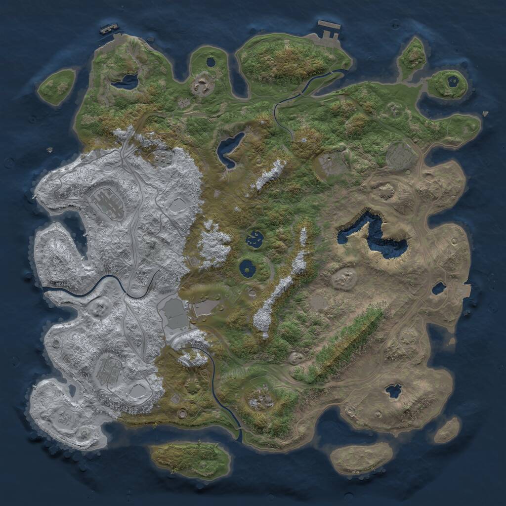 Rust Map: Procedural Map, Size: 4500, Seed: 18291627, 15 Monuments