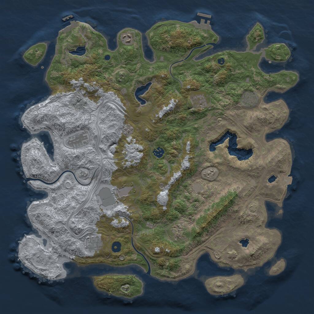 Rust Map: Procedural Map, Size: 4500, Seed: 18291627, 15 Monuments