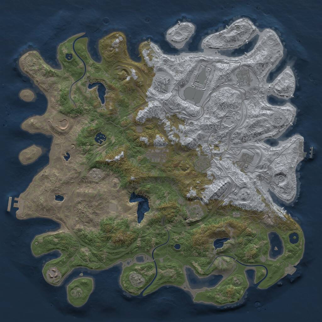 Rust Map: Procedural Map, Size: 4500, Seed: 1549408310, 17 Monuments