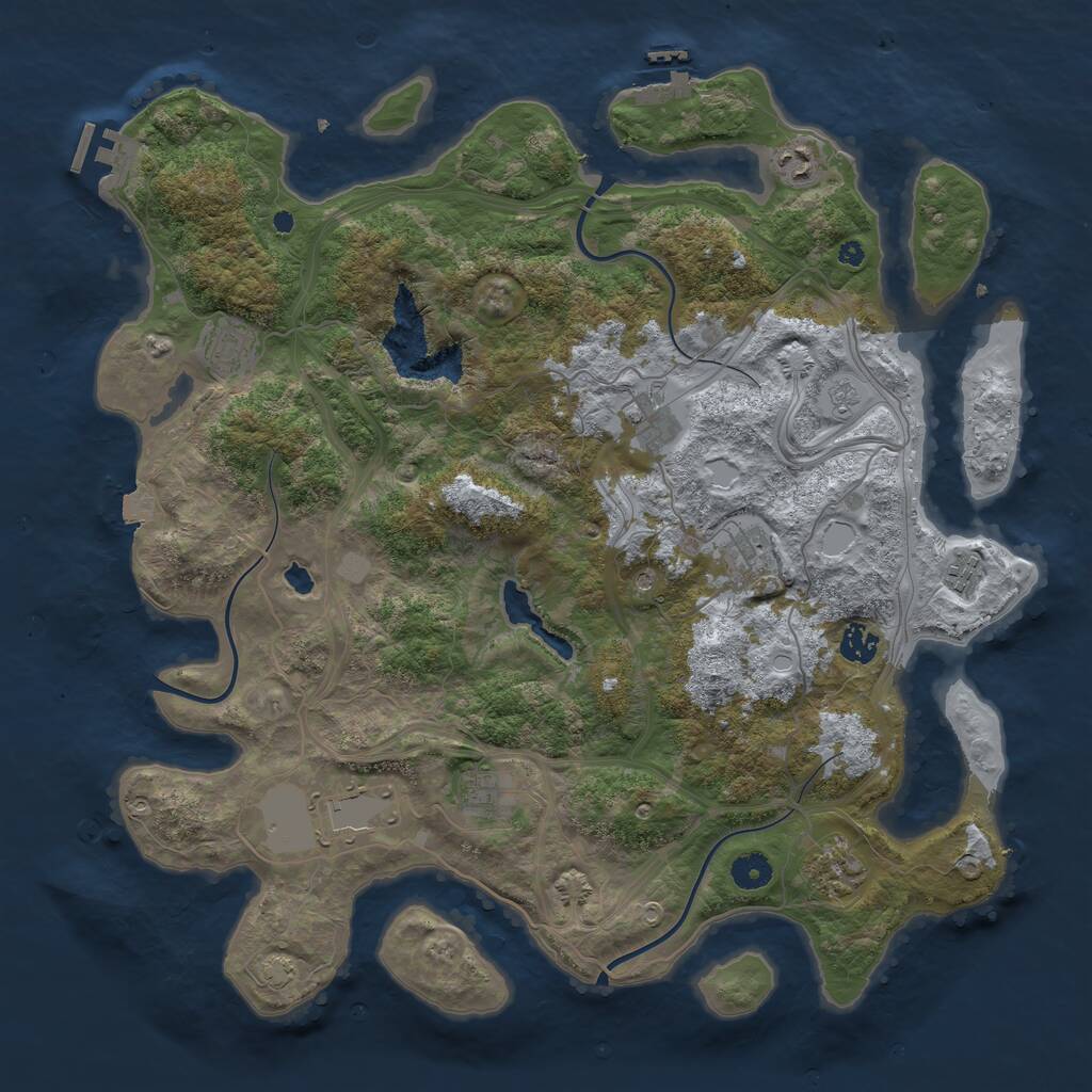 Rust Map: Procedural Map, Size: 4250, Seed: 2134456407, 15 Monuments