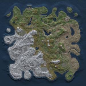 Thumbnail Rust Map: Procedural Map, Size: 4000, Seed: 656004358, 13 Monuments