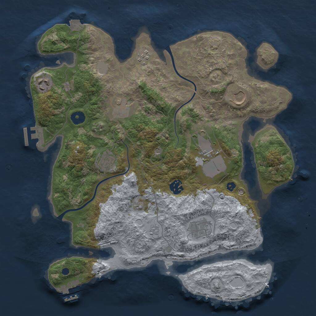 Rust Map: Procedural Map, Size: 3500, Seed: 180309698, 14 Monuments