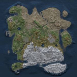 Thumbnail Rust Map: Procedural Map, Size: 3500, Seed: 180309698, 14 Monuments