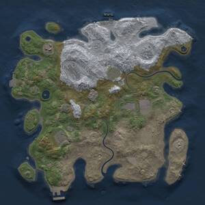 Thumbnail Rust Map: Procedural Map, Size: 3564, Seed: 1, 14 Monuments