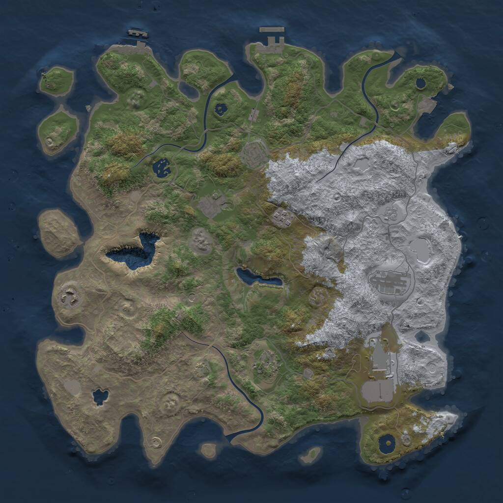 Rust Map: Procedural Map, Size: 4100, Seed: 308243386, 14 Monuments