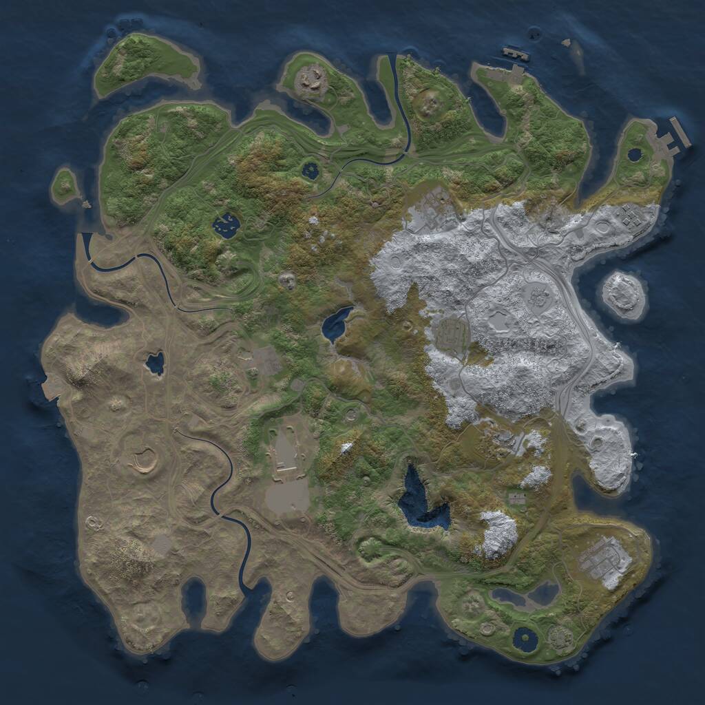 Rust Map: Procedural Map, Size: 4250, Seed: 922108820, 16 Monuments