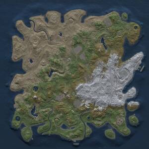 Thumbnail Rust Map: Procedural Map, Size: 4500, Seed: 735191802, 17 Monuments