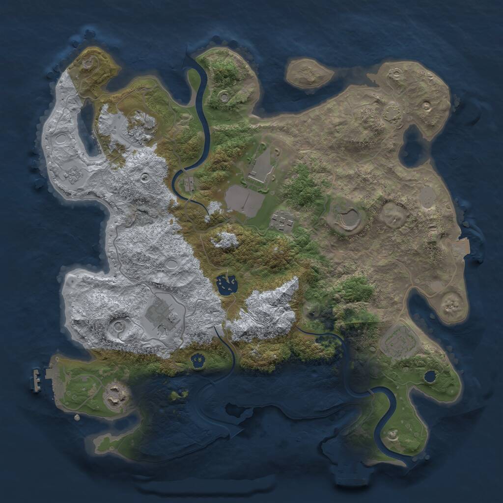 Rust Map: Procedural Map, Size: 3500, Seed: 1485515890, 14 Monuments