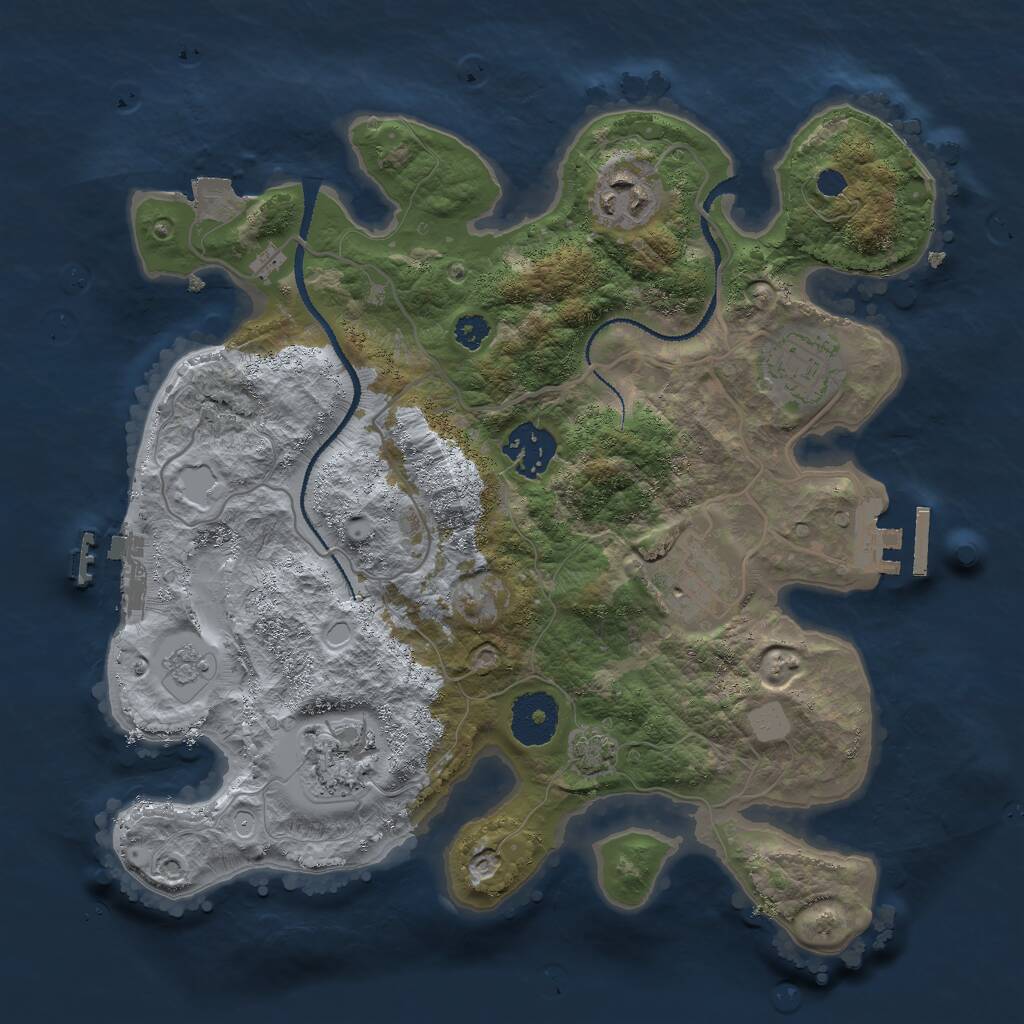 Rust Map: Procedural Map, Size: 3000, Seed: 235478146, 10 Monuments