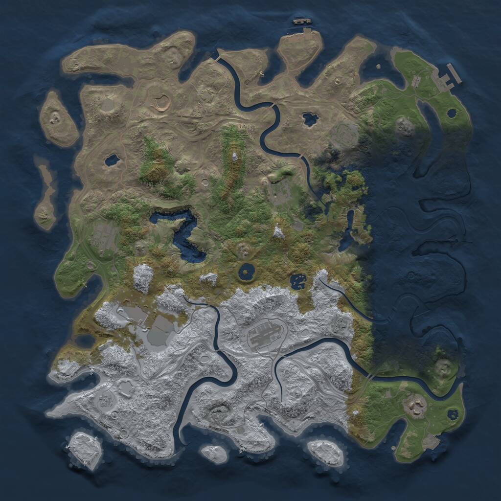 Rust Map: Procedural Map, Size: 4500, Seed: 1590027789, 15 Monuments