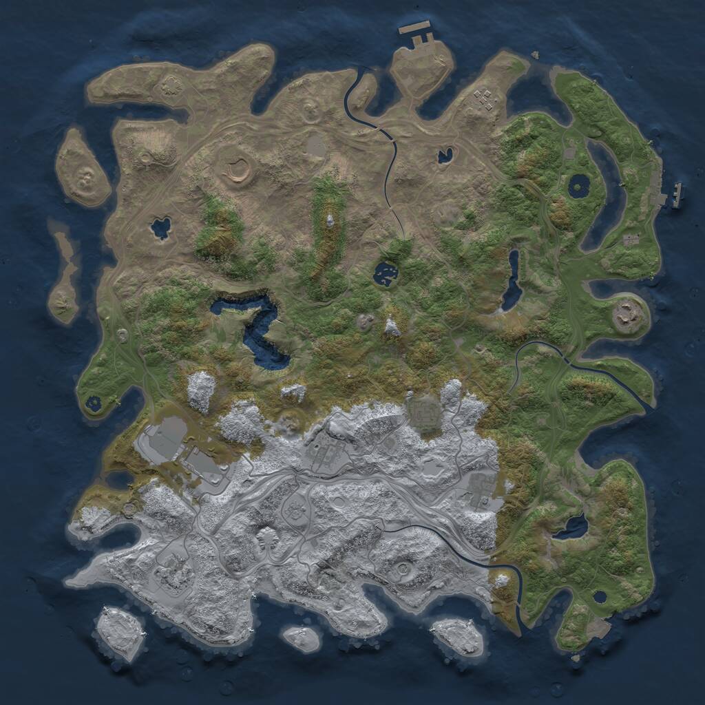 Rust Map: Procedural Map, Size: 4500, Seed: 1590027789, 15 Monuments