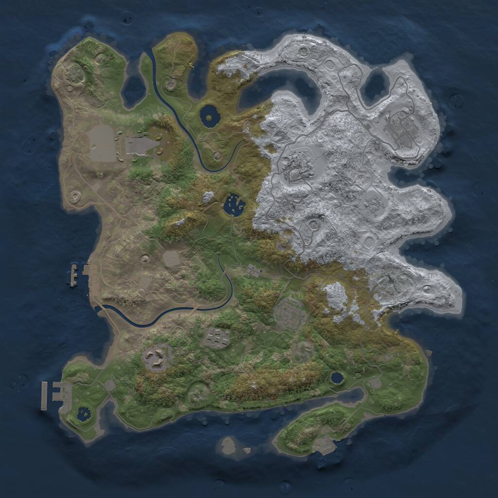 Rust Map: Procedural Map, Size: 3500, Seed: 1357911, 13 Monuments