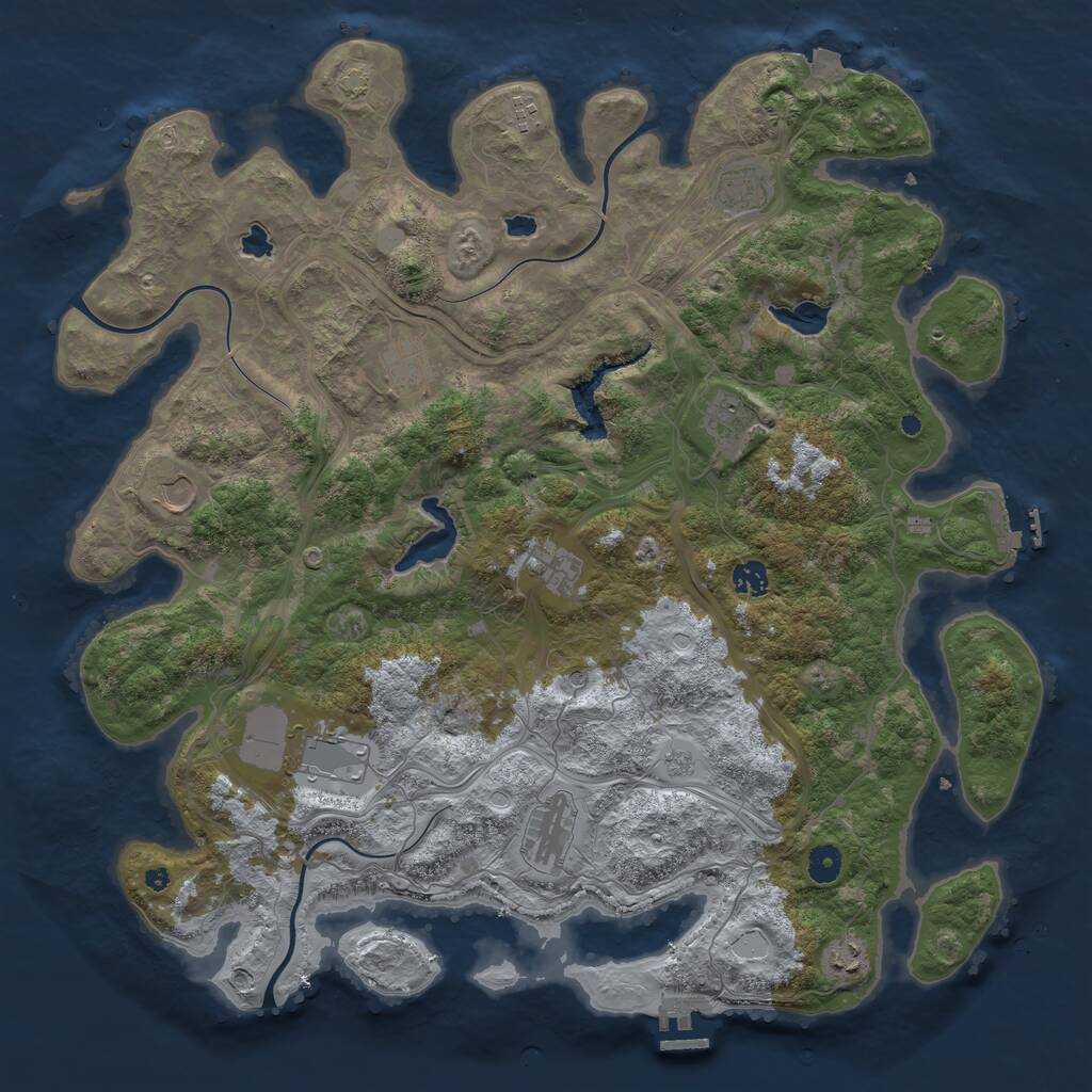 Rust Map: Procedural Map, Size: 4500, Seed: 1788074720, 16 Monuments