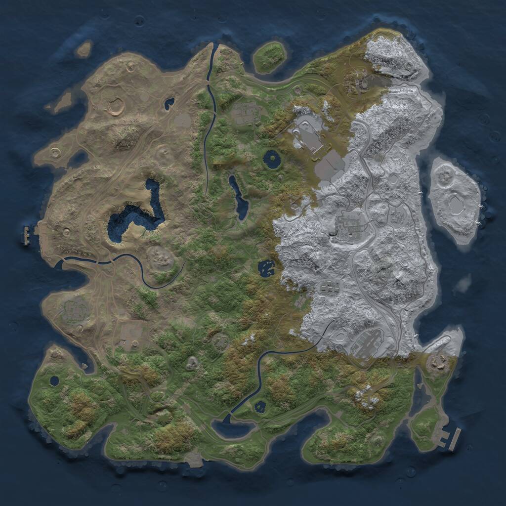 Rust Map: Procedural Map, Size: 4300, Seed: 462885, 17 Monuments