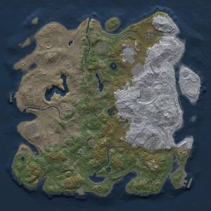 Thumbnail Rust Map: Procedural Map, Size: 4300, Seed: 462885, 17 Monuments