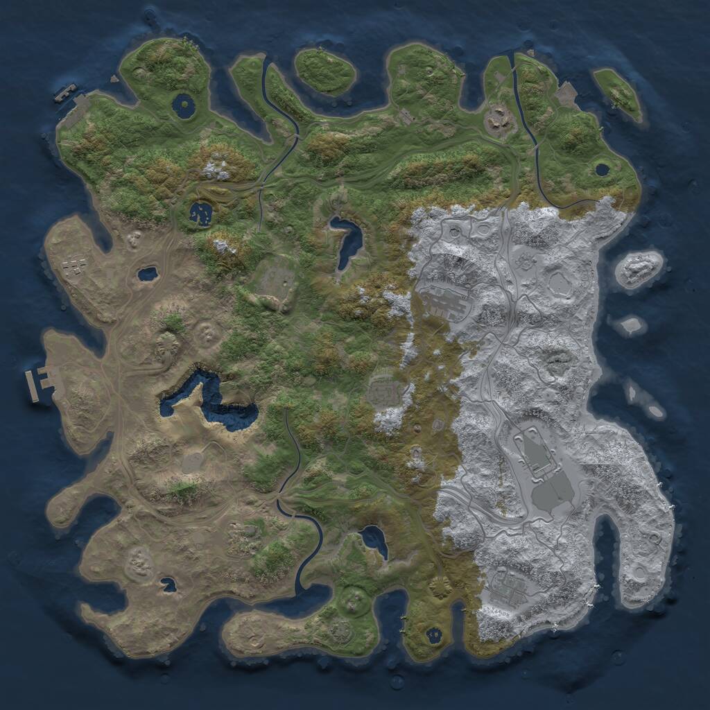 Rust Map: Procedural Map, Size: 4500, Seed: 596576144, 15 Monuments