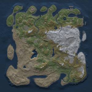 Thumbnail Rust Map: Procedural Map, Size: 4250, Seed: 1121377872, 17 Monuments