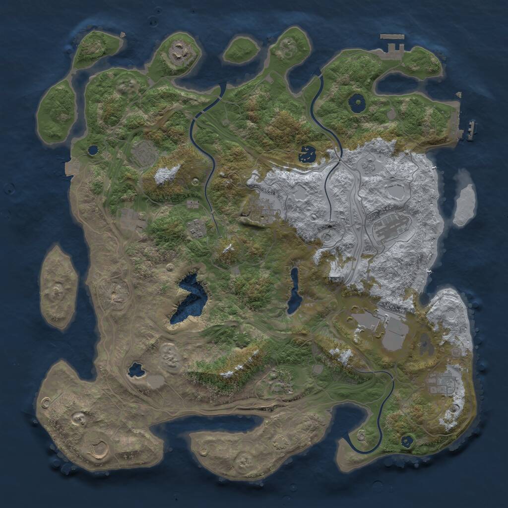 Rust Map: Procedural Map, Size: 4250, Seed: 1121377872, 17 Monuments