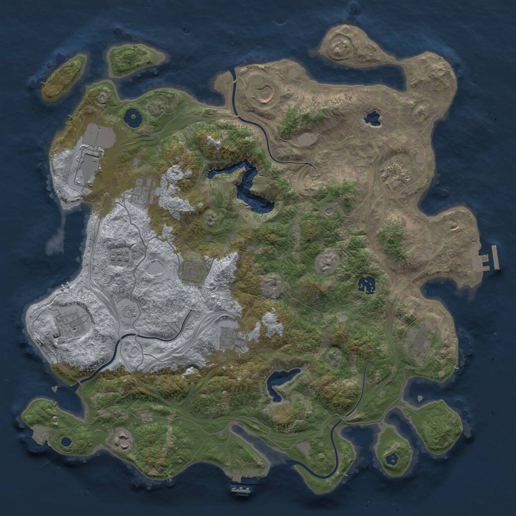 Rust Map: Procedural Map, Size: 4250, Seed: 1201953329, 17 Monuments