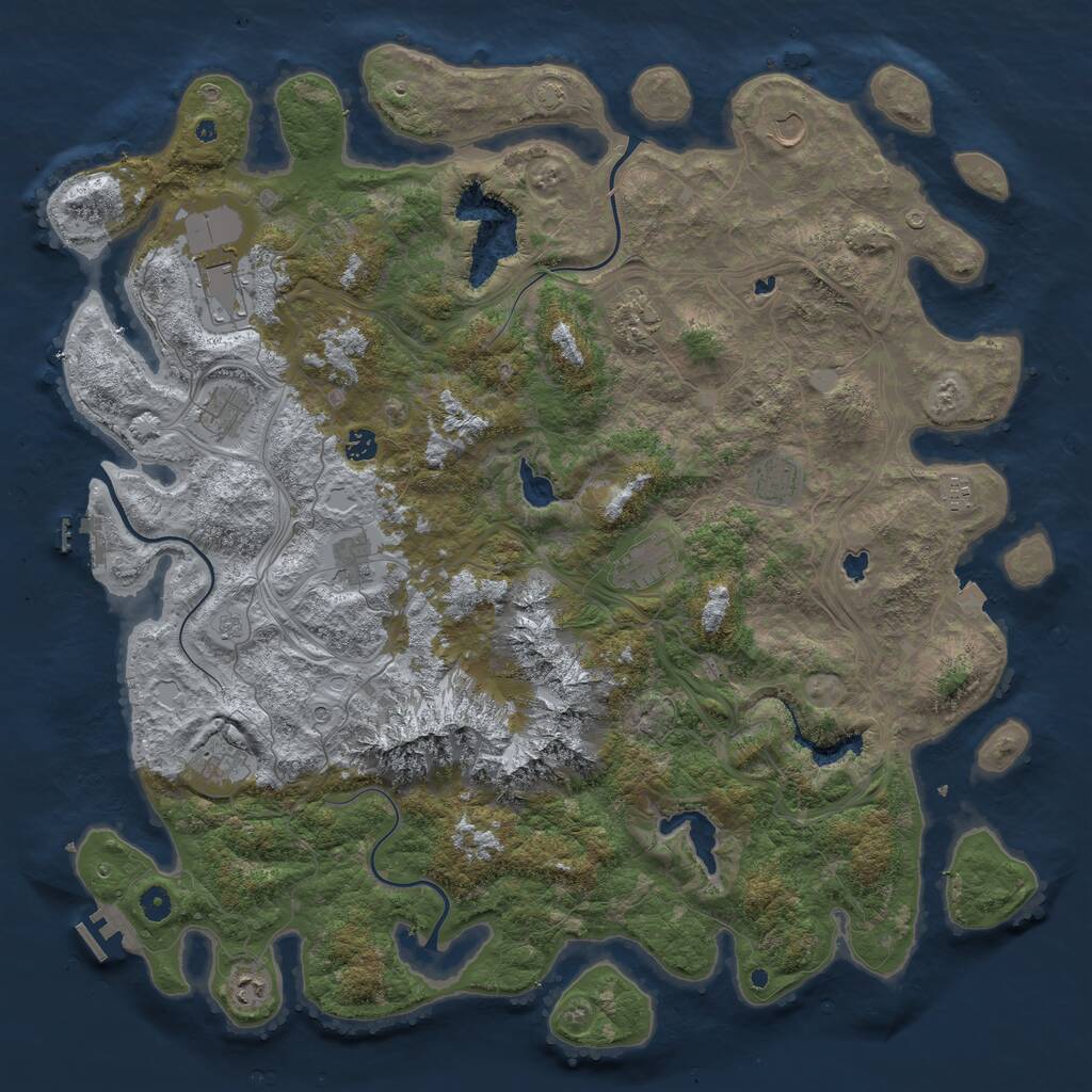 Rust Map: Procedural Map, Size: 5000, Seed: 2059926279, 17 Monuments