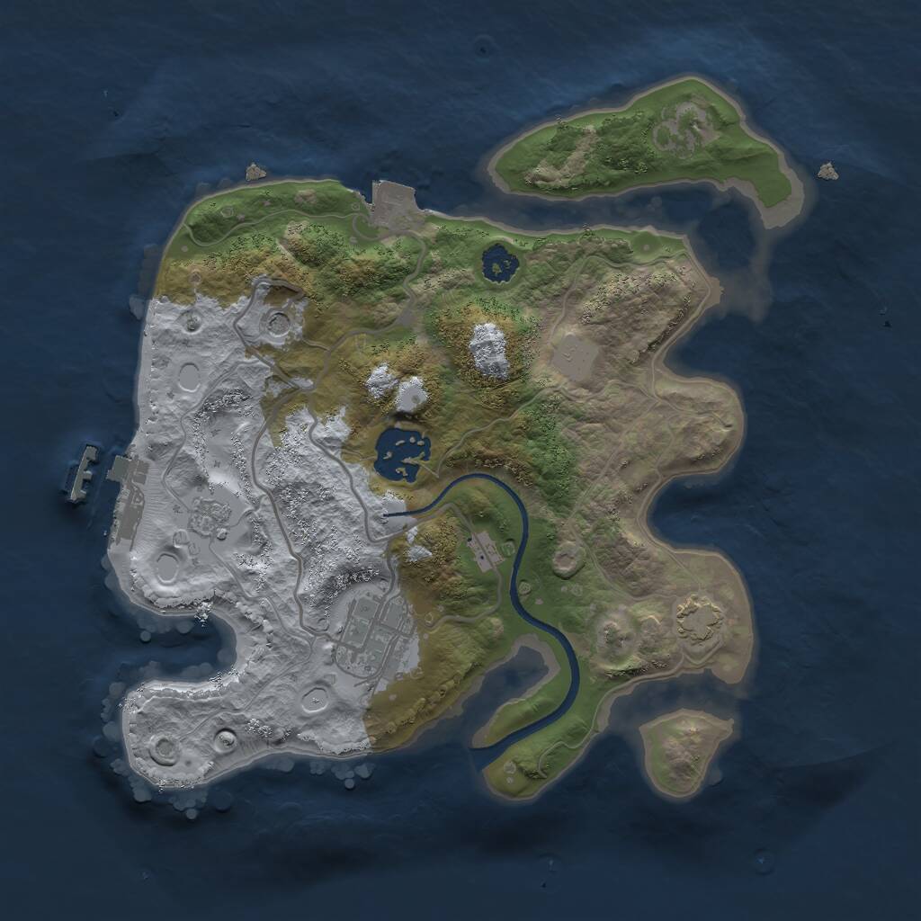 Rust Map: Procedural Map, Size: 2500, Seed: 235478146, 7 Monuments