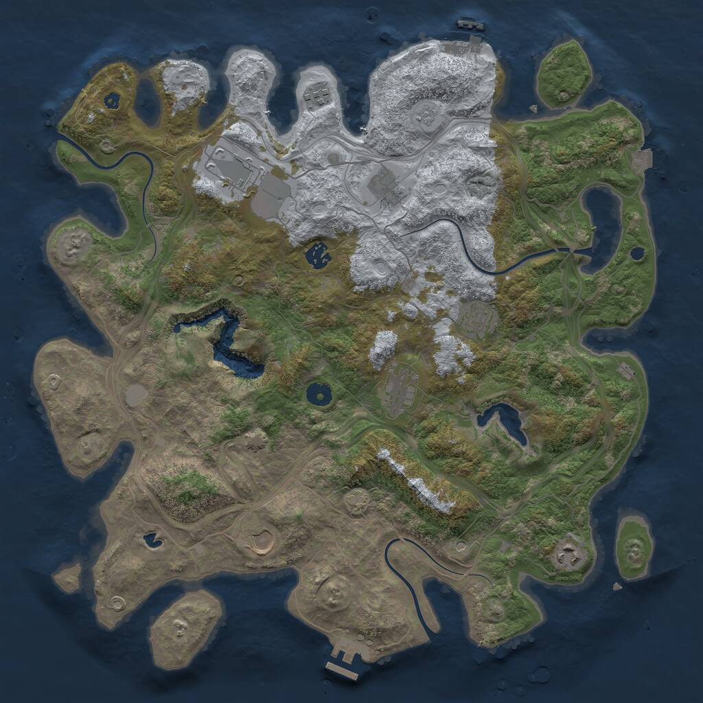 Rust Map: Procedural Map, Size: 4250, Seed: 745190432, 14 Monuments