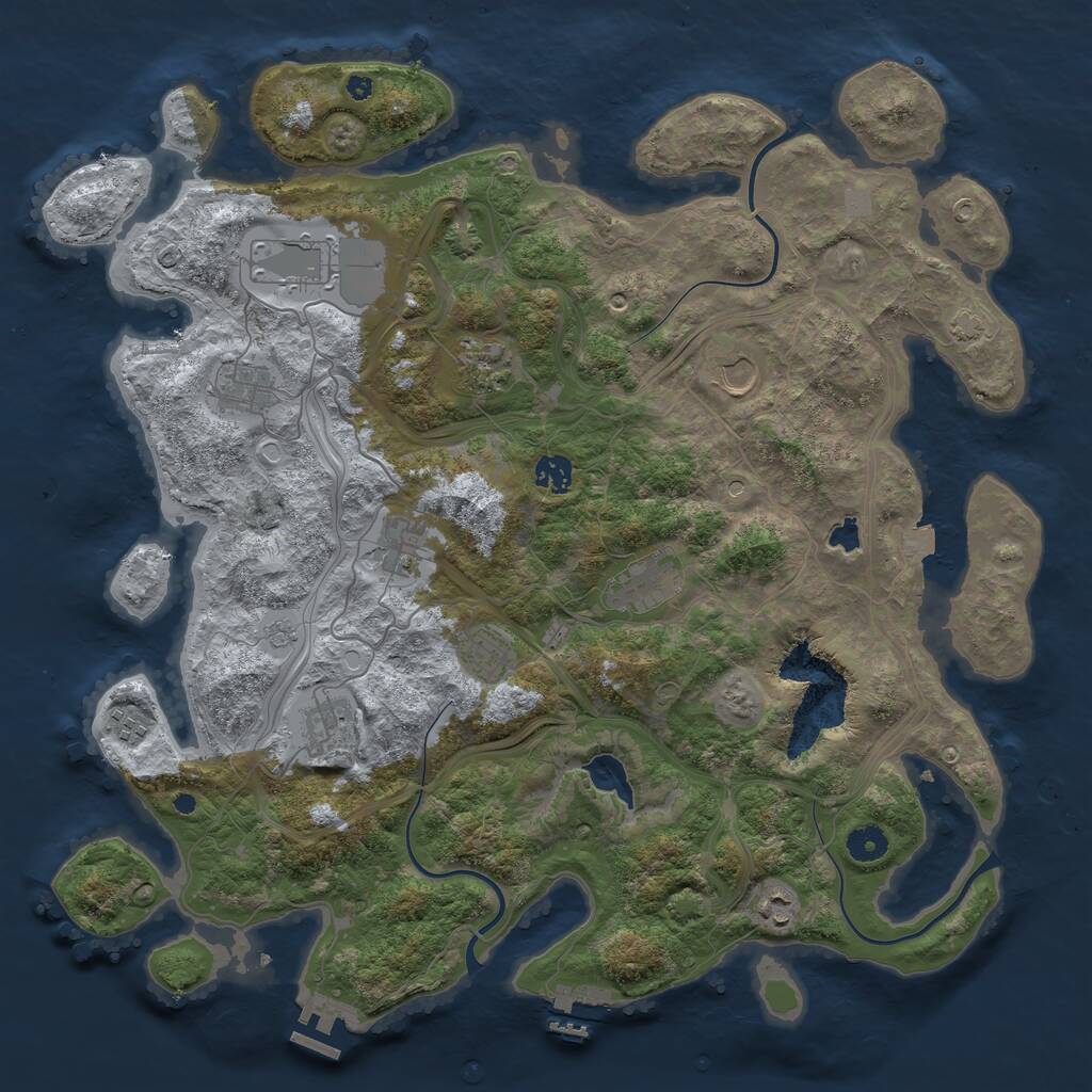 Rust Map: Procedural Map, Size: 4250, Seed: 1664861167, 17 Monuments