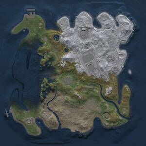 Thumbnail Rust Map: Procedural Map, Size: 3500, Seed: 1535375795, 14 Monuments