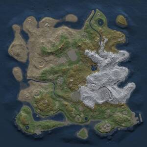 Thumbnail Rust Map: Procedural Map, Size: 3500, Seed: 1514136944, 11 Monuments