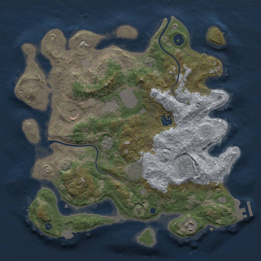 Rust Map: Procedural Map, Size: 3500, Seed: 1514136944, 11 Monuments