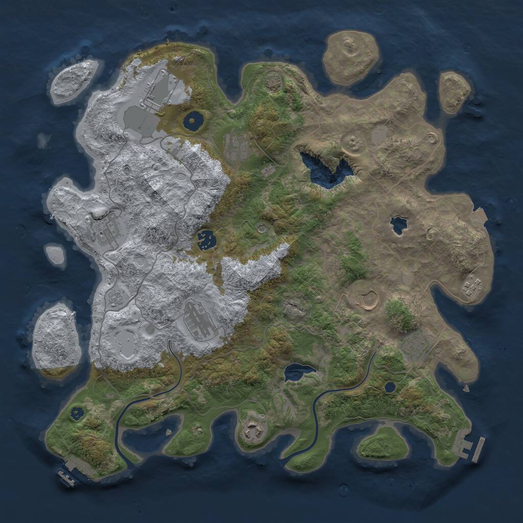 Rust Map: Procedural Map, Size: 4000, Seed: 24112101, 15 Monuments