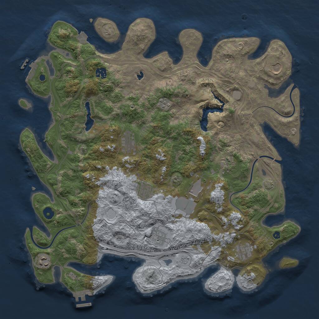 Rust Map: Procedural Map, Size: 4250, Seed: 580474, 16 Monuments