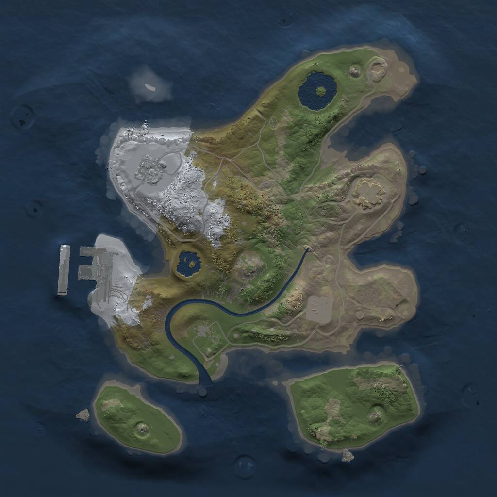 Rust Map: Procedural Map, Size: 2000, Seed: 1899686096, 4 Monuments