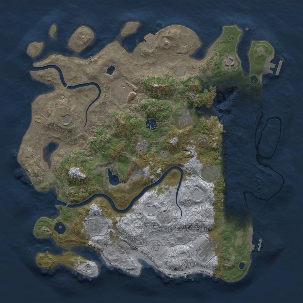 Rust Map: Procedural Map, Size: 4000, Seed: 1227527857, 15 Monuments