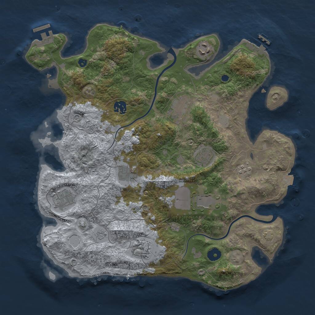 Rust Map: Procedural Map, Size: 3600, Seed: 211124, 15 Monuments