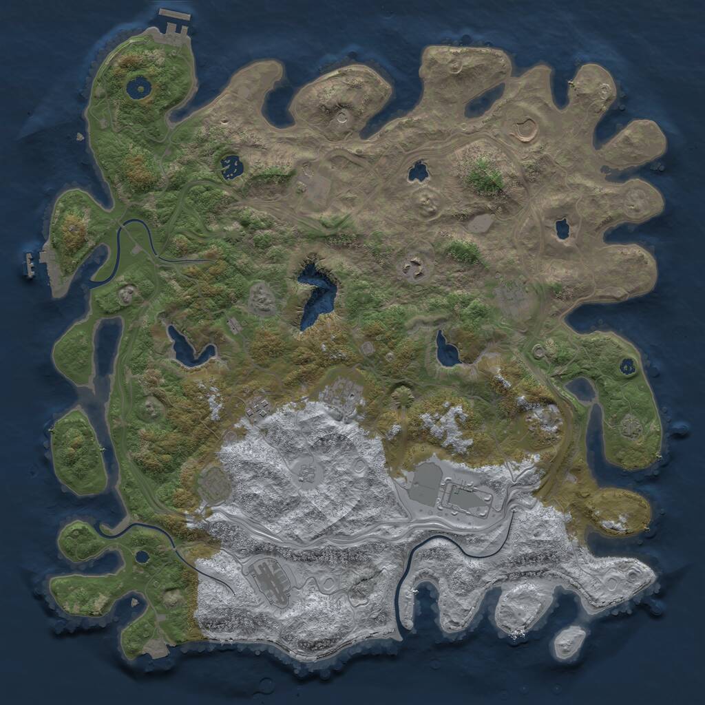 Rust Map: Procedural Map, Size: 4500, Seed: 98741358, 17 Monuments