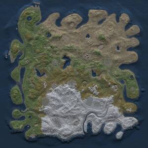 Thumbnail Rust Map: Procedural Map, Size: 4500, Seed: 98741358, 17 Monuments