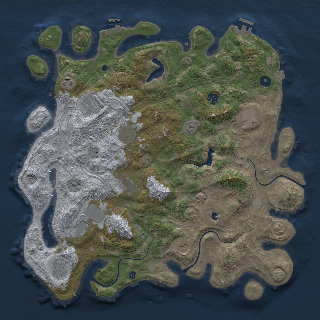 Rust Map: Procedural Map, Size: 4250, Seed: 1159620421, 16 Monuments