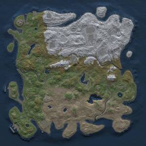 Thumbnail Rust Map: Procedural Map, Size: 4500, Seed: 1608935566, 16 Monuments