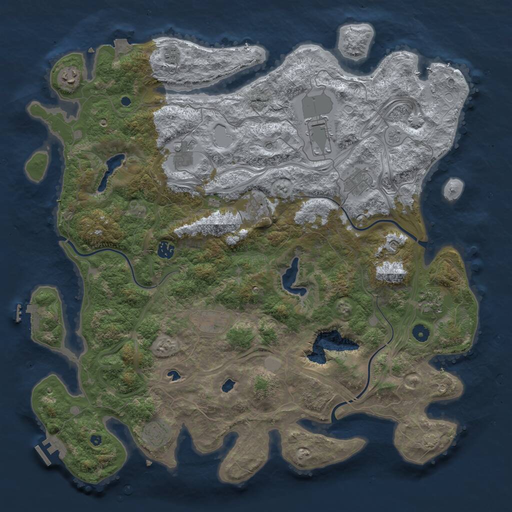 Rust Map: Procedural Map, Size: 4500, Seed: 1608935566, 16 Monuments