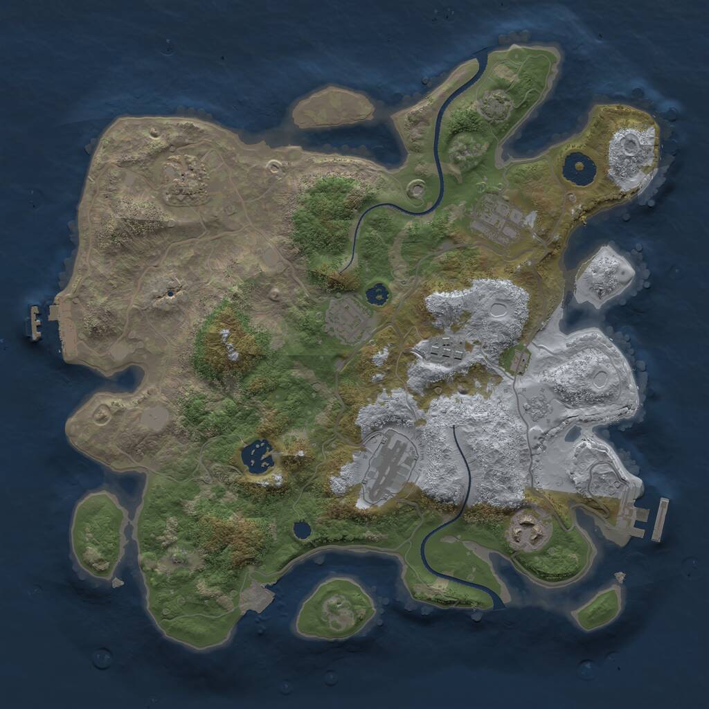 Rust Map: Procedural Map, Size: 3250, Seed: 854427458, 12 Monuments