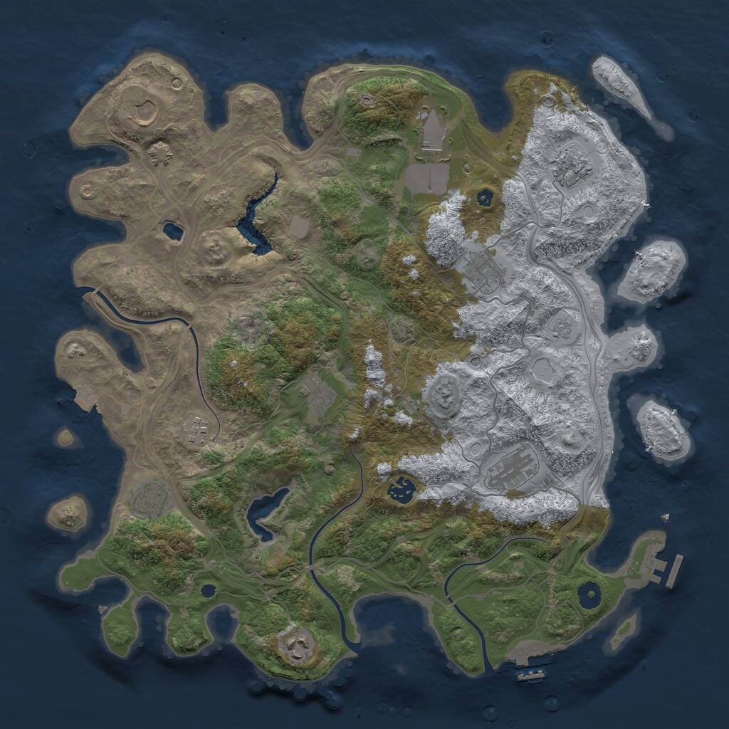 Rust Map: Procedural Map, Size: 4250, Seed: 1721841194, 16 Monuments