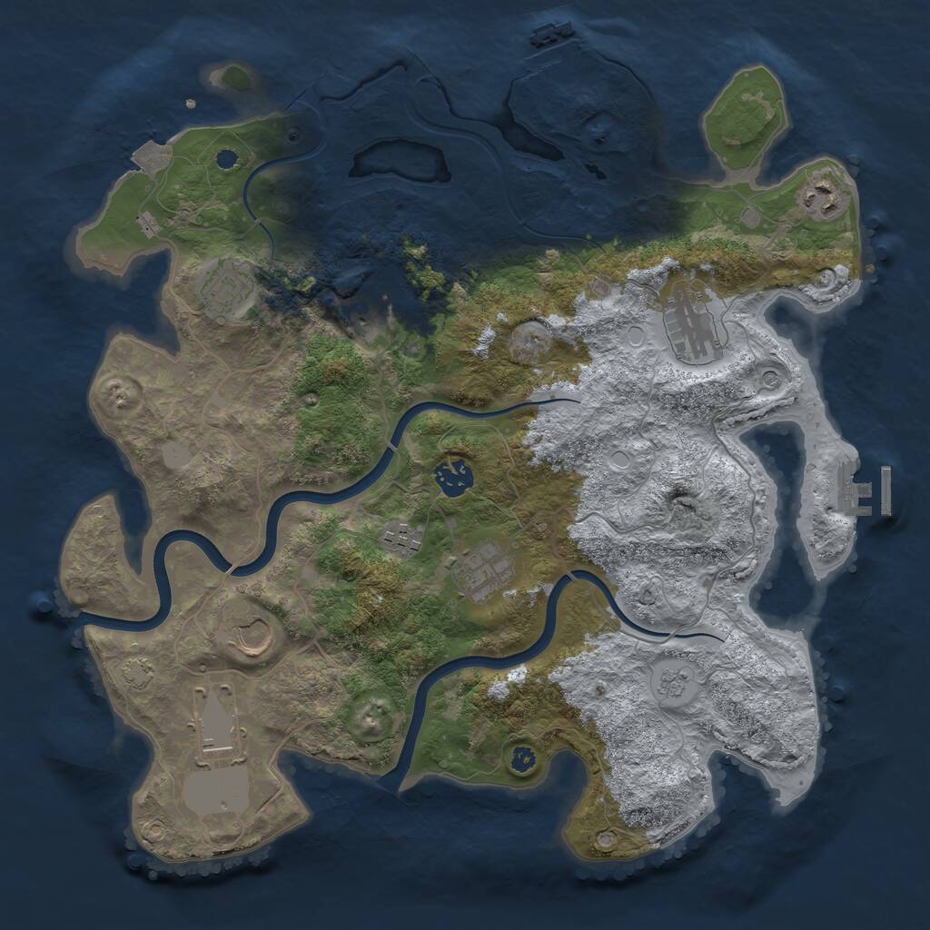 Rust Map: Procedural Map, Size: 3750, Seed: 1439995729, 15 Monuments