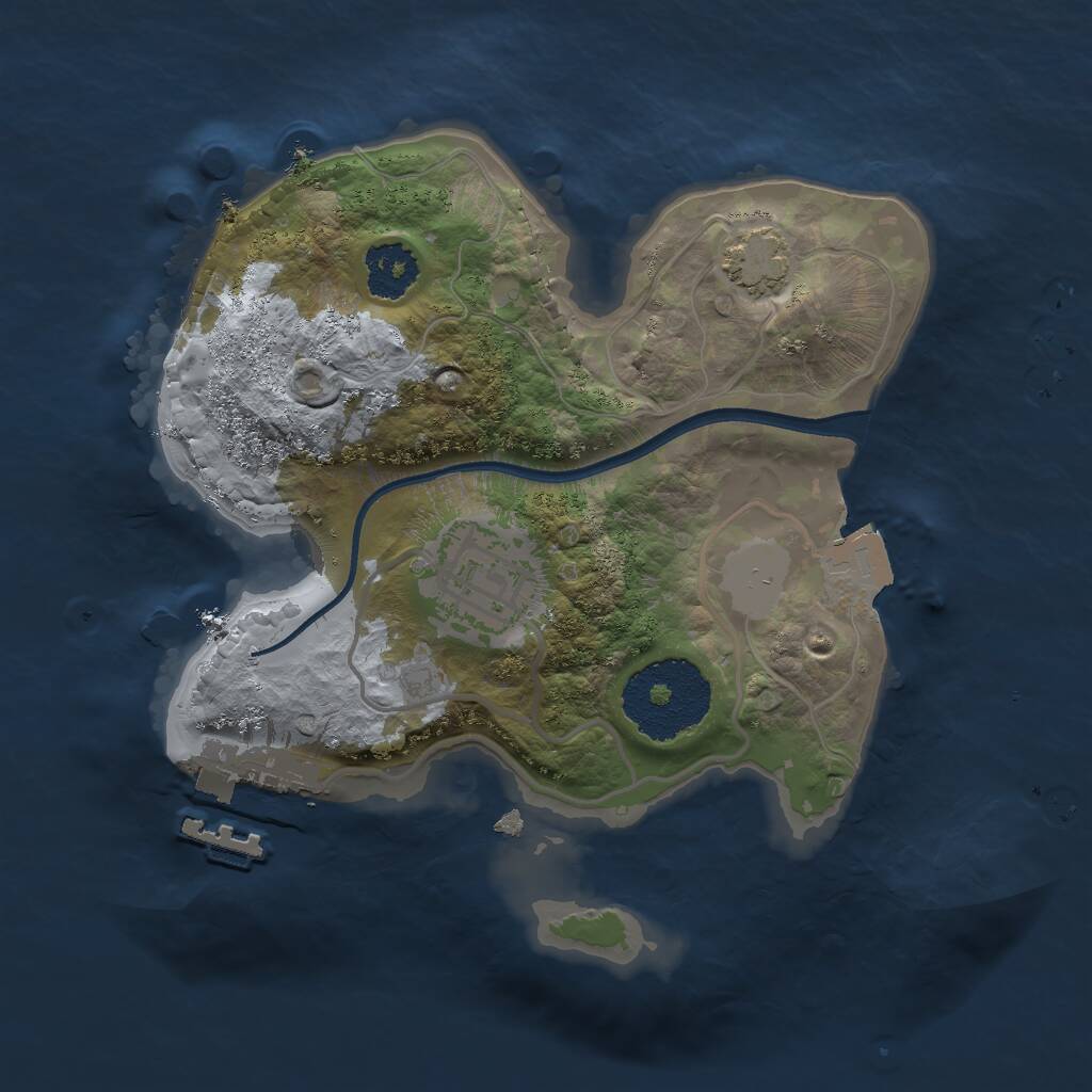 Rust Map: Procedural Map, Size: 2000, Seed: 560323223, 4 Monuments