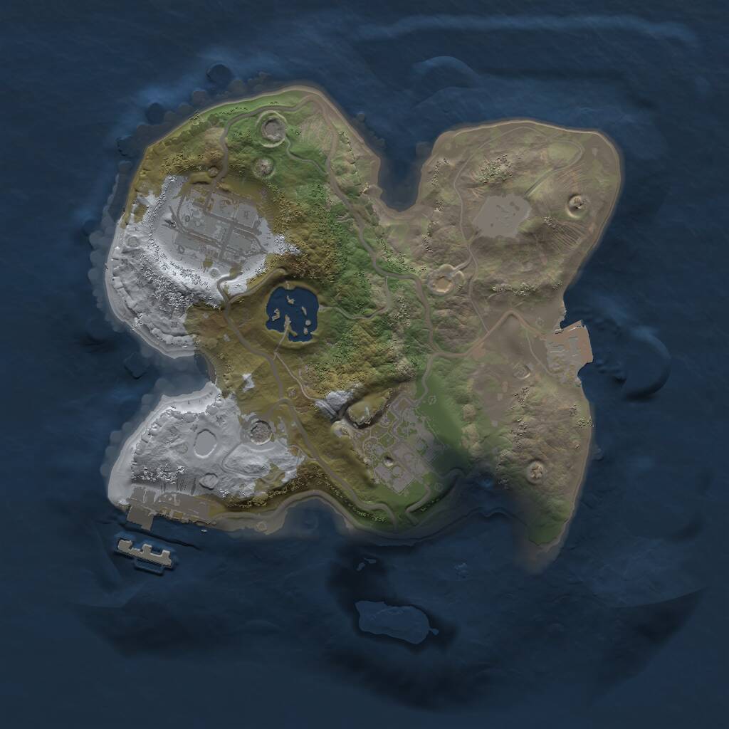 Rust Map: Procedural Map, Size: 2000, Seed: 560323223, 6 Monuments