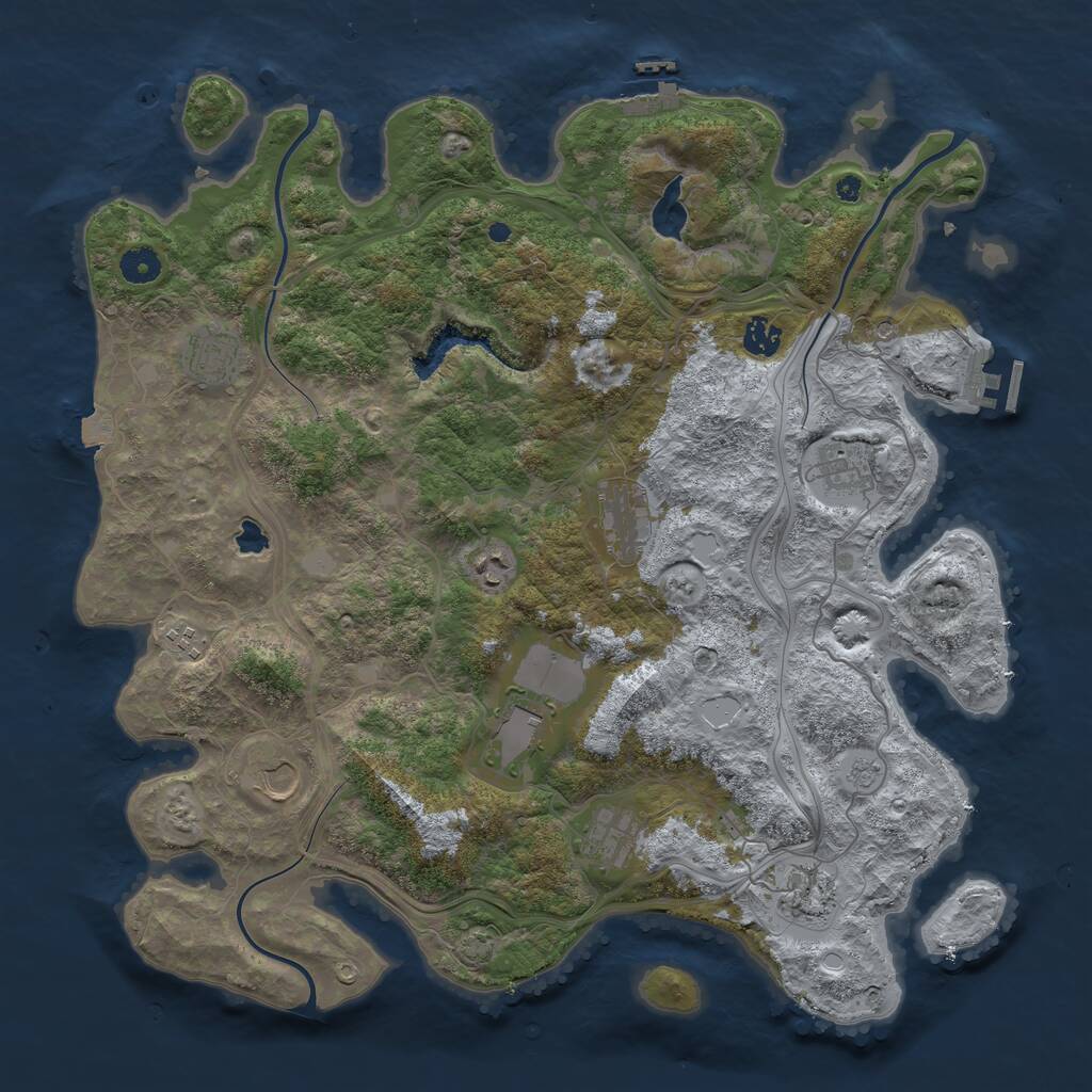 Rust Map: Procedural Map, Size: 4250, Seed: 1474724414, 16 Monuments