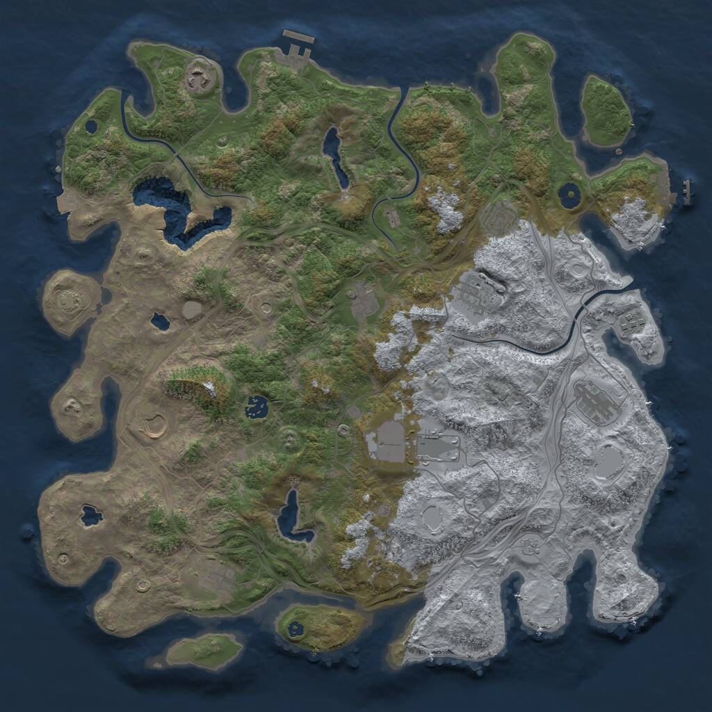 Rust Map: Procedural Map, Size: 4500, Seed: 587739867, 17 Monuments