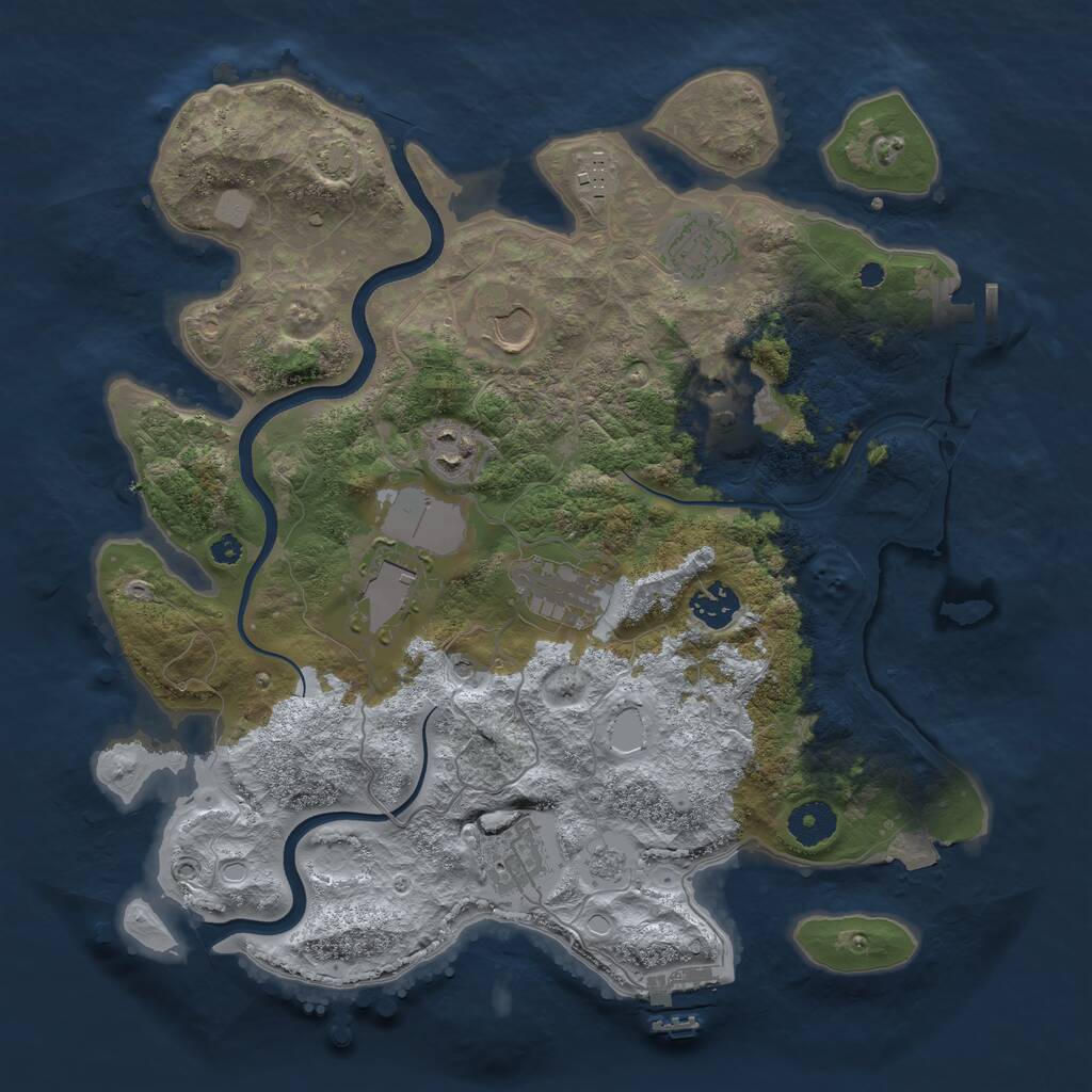 Rust Map: Procedural Map, Size: 3600, Seed: 112124, 15 Monuments