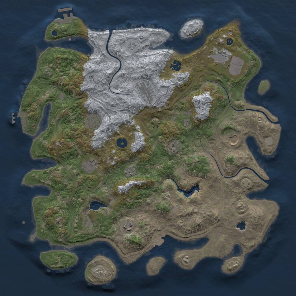 Rust Map: Procedural Map, Size: 4250, Seed: 984632623, 14 Monuments
