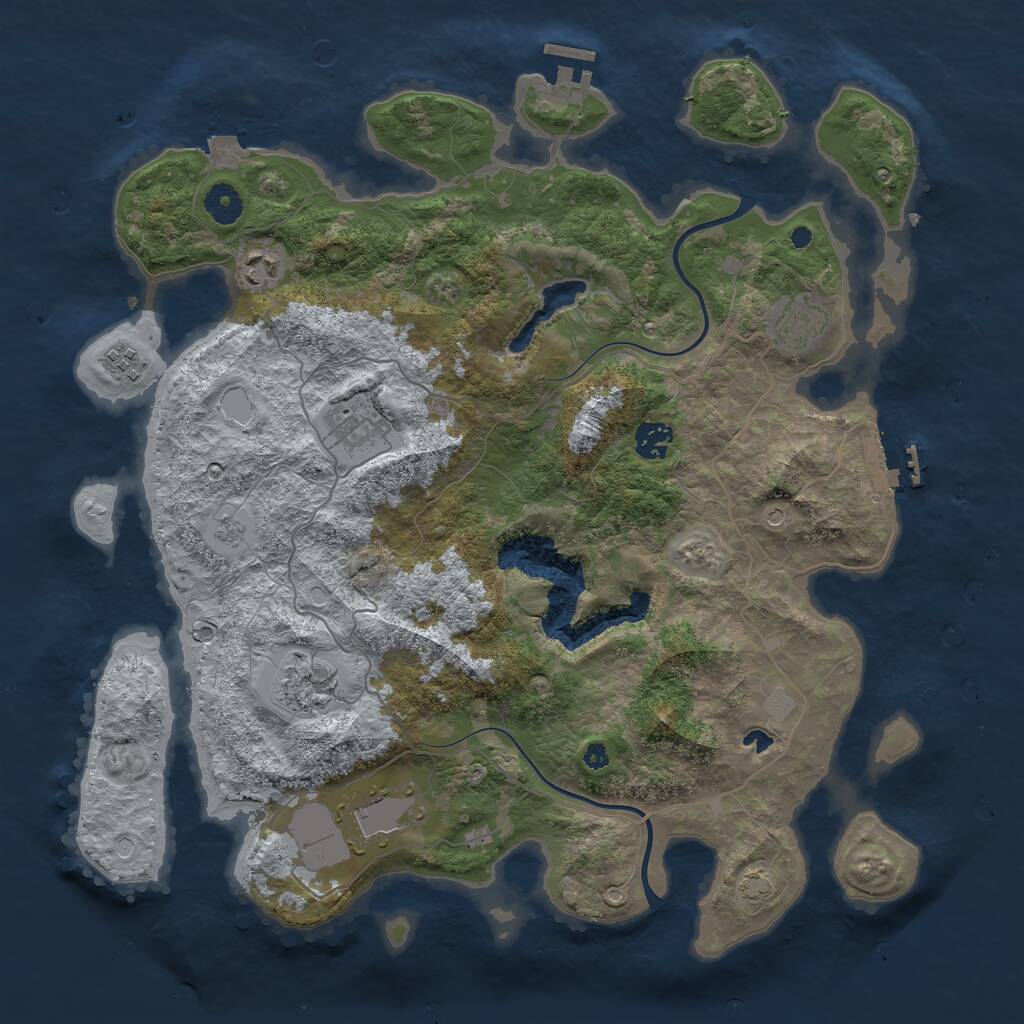 Rust Map: Procedural Map, Size: 4000, Seed: 1808065190, 13 Monuments